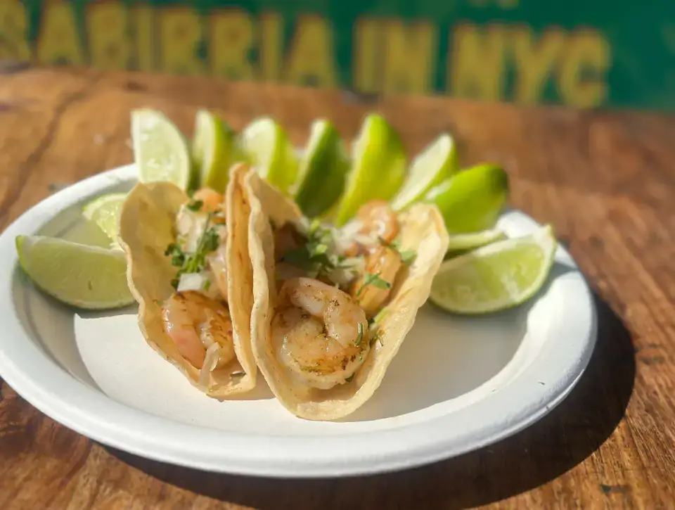Authentic Mexican tacos served at Los Tacos Hermanos on Canal Street in SoHo, NYC