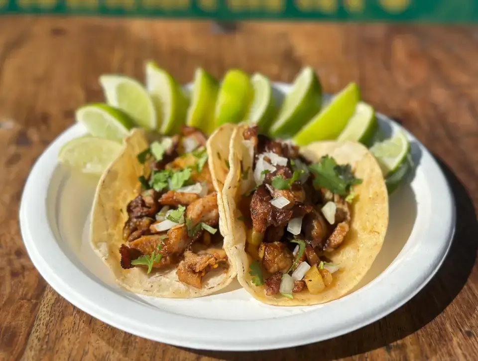 Authentic Mexican tacos served at Los Tacos Hermanos on Canal Street in SoHo, NYC